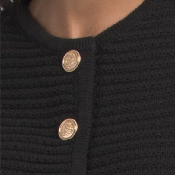GEMMA+ JANE Chunky Gold Tone Button Sweater Vest - Picture 2 of 3